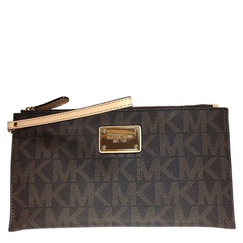 michael kors mk signature pvc large zip clutch|Michael Kors Womens Jet Set Travel Large Top Zip Signature .